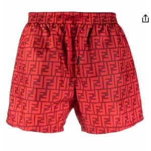 Fendi FF motif drawstring swim shorts